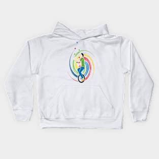 One-wheeled bike Kids Hoodie